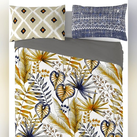 Gouchee Design Tel Aviv Cotton Reversible 3-Piece Duvet Cover Set - size Queen - Picture 2 of 9